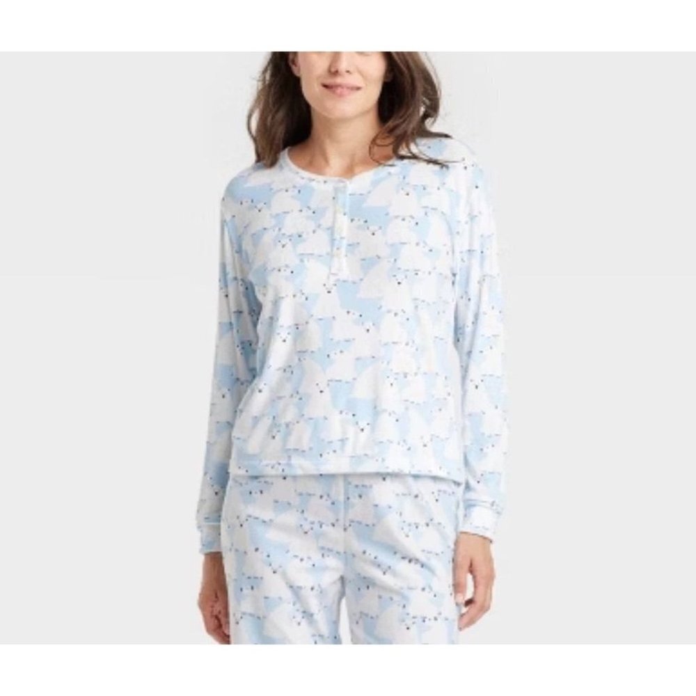 Target Polar Bear Holiday Matching Family Pajama Top Wondershop™ Blue Large